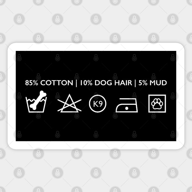 Funny Dog Hair Washing Label Sticker by Rumble Dog Tees